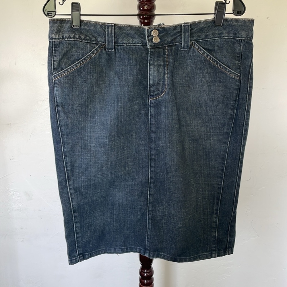 Lux Vintage Blue Denim Pencil Skirt Size 11